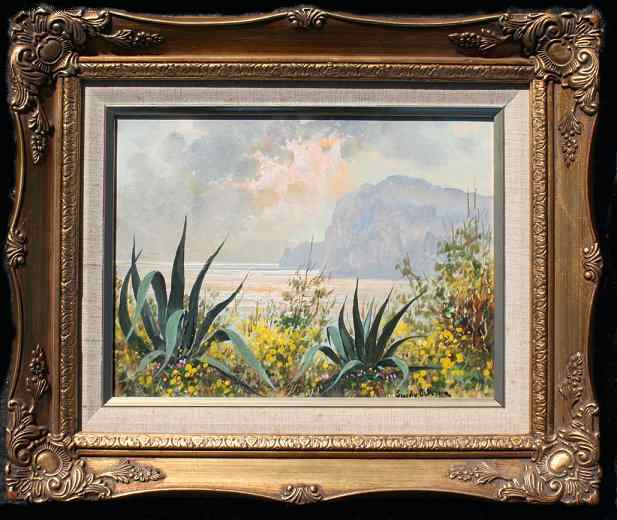 Appraisal: ODIERNA Guido Italian - Italian Coastal Landscape with Agave in