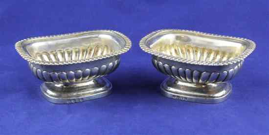 Appraisal: A pair of George III demi fluted silver salts of