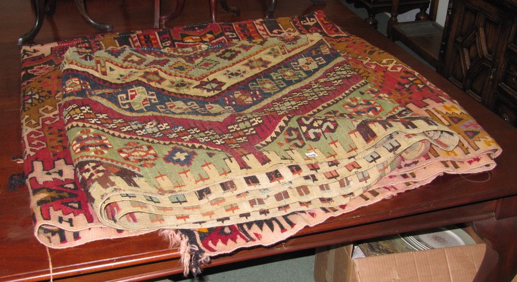 Appraisal: Two kelim floor rugs