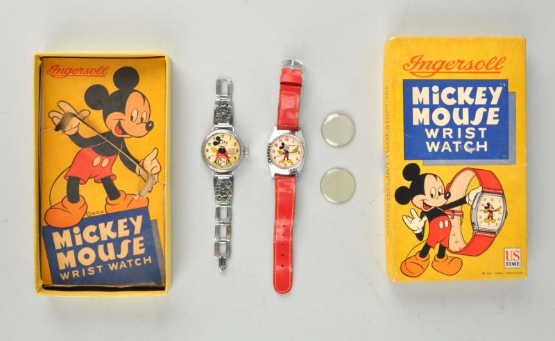 Appraisal: Lot Of Mickey Mouse Wrist Watches With One Box This