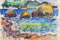 Appraisal: Fred Federico Yost American th Century Turtle Rock Acapulco Watercolor