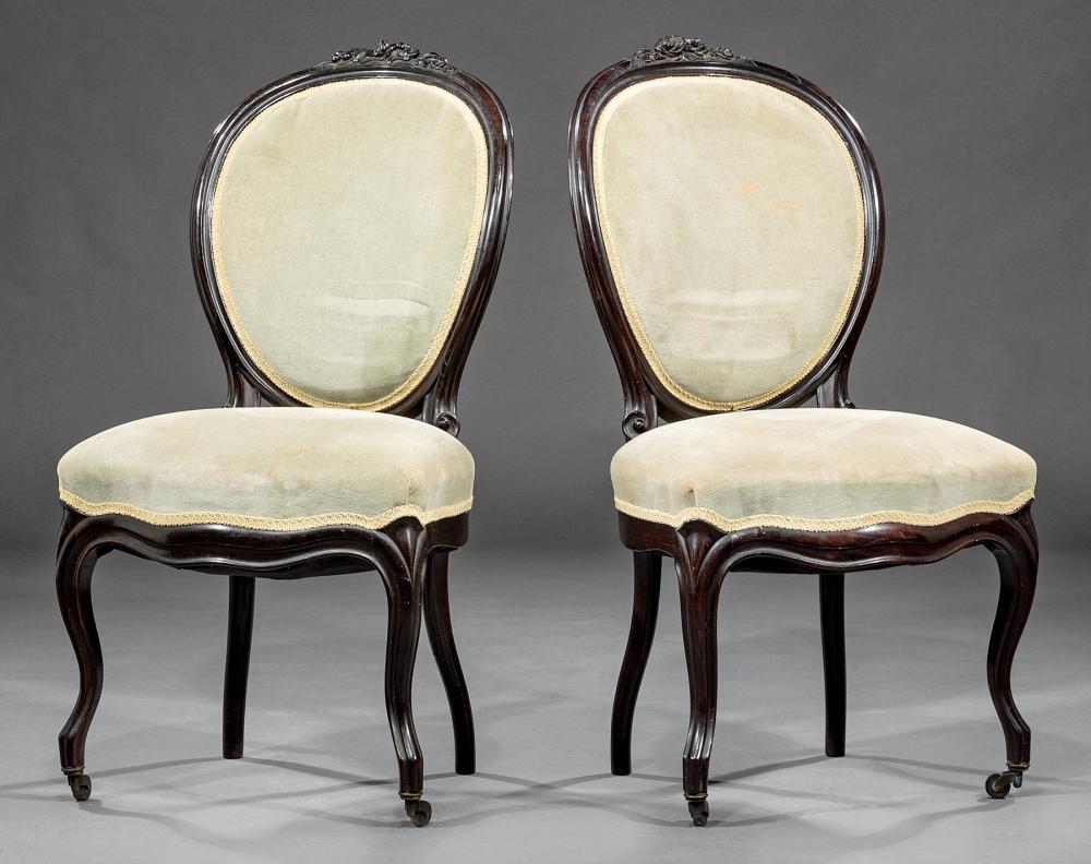 Appraisal: FOUR LOUIS PHILIPPE ROSEWOOD PARLOUR CHAIRSFour Louis Philippe Rosewood Parlour