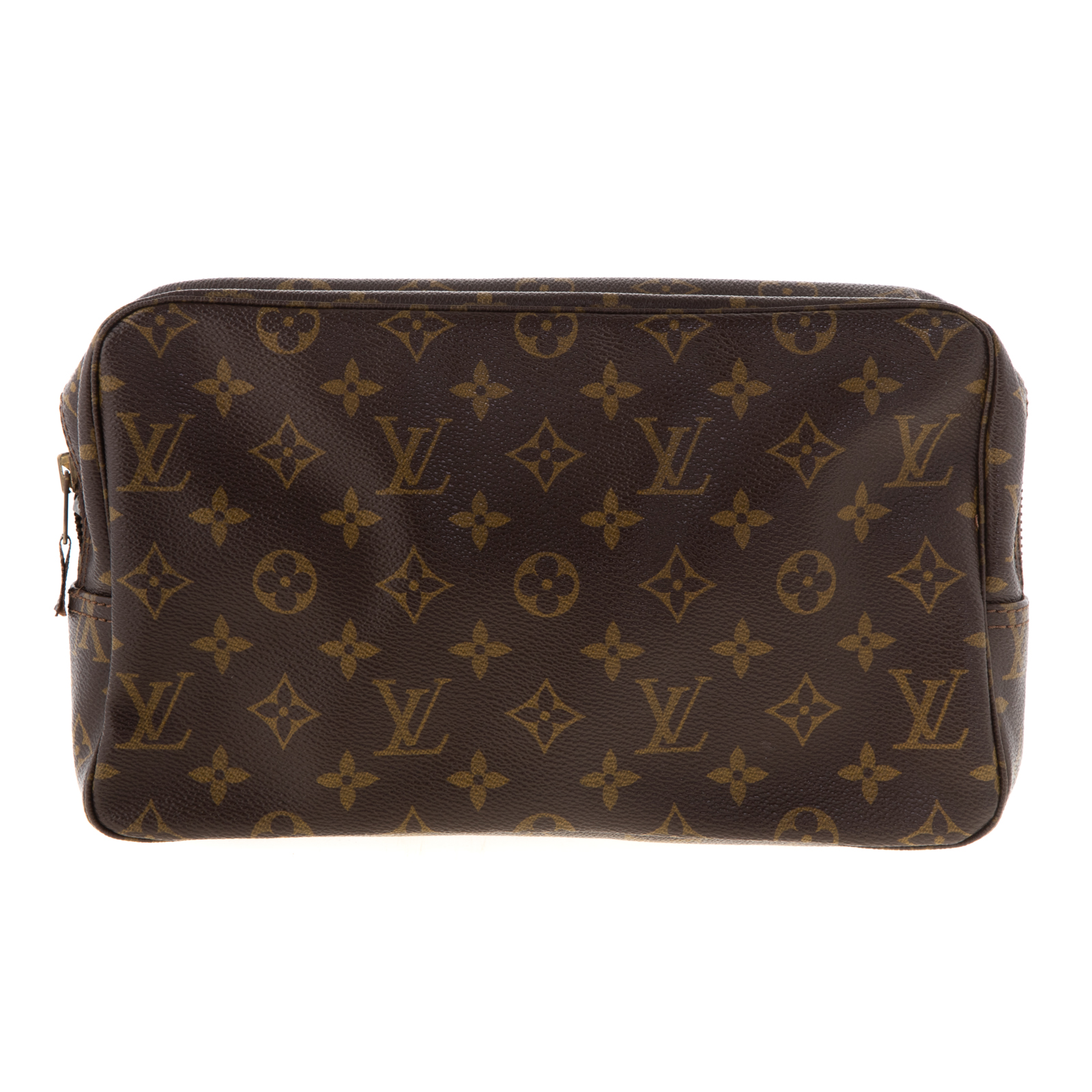 Appraisal: A LOUIS VUITTON TOILETRY POUCH GM A brown and tan