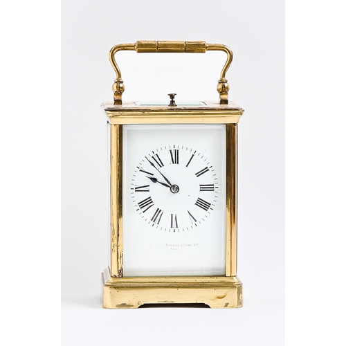 Appraisal: A French brass repeating carriage clock Rhodes Sons Ltd Paris