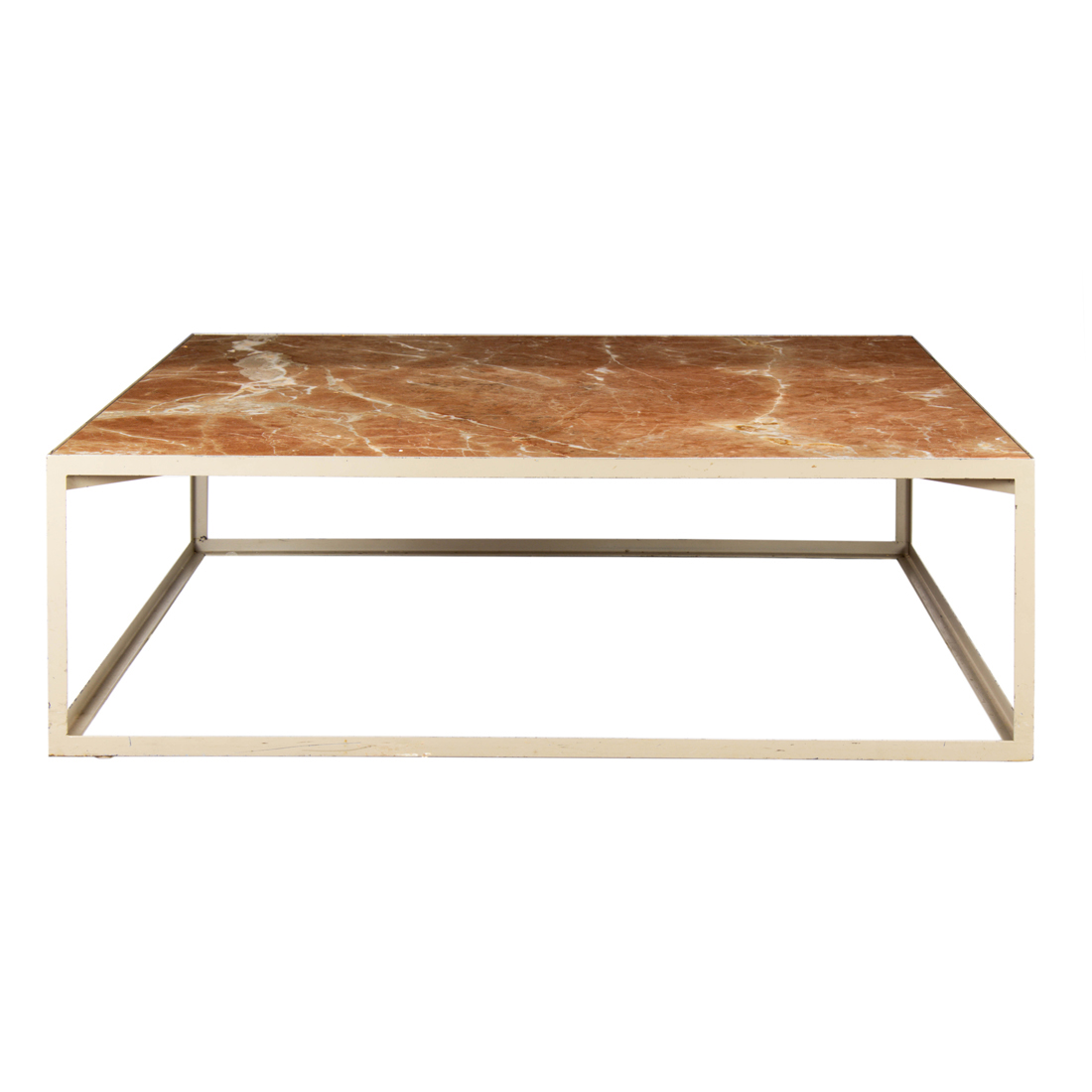 Appraisal: A Contemporary breche marble top cocktail table having a square