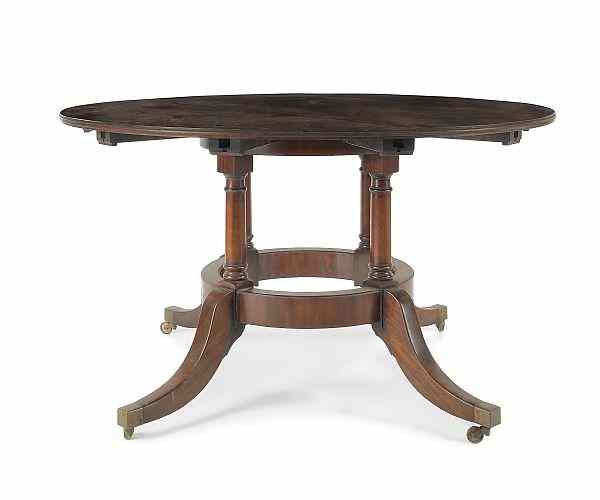 Appraisal: Regency style mahogany center table early th c with radial