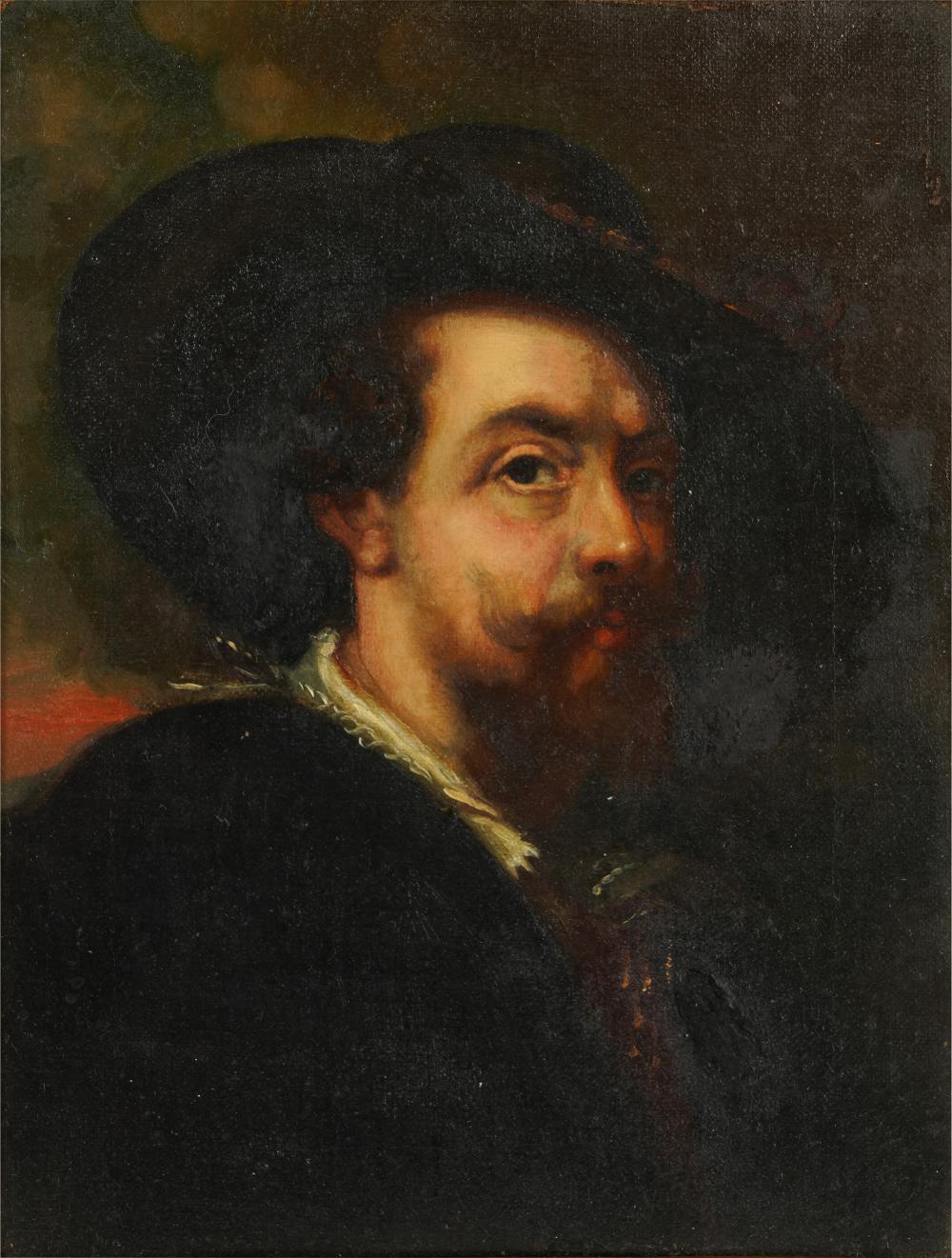 Appraisal: CONTINENTAL SCHOOL PORTRAIT OF A MANoil on canvas in an