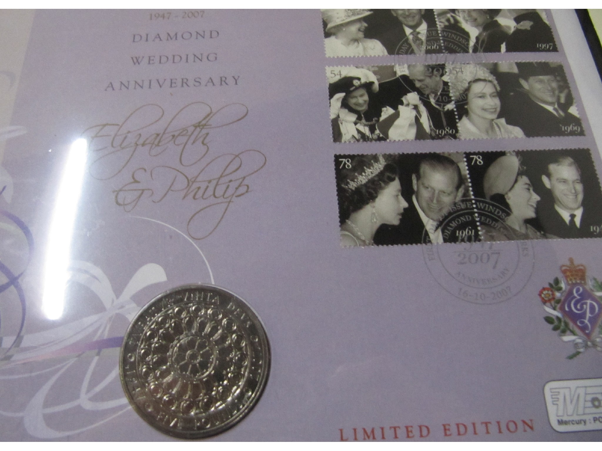 Appraisal: Two Queen Elizabeth II and Prince Philip commemorative coin first