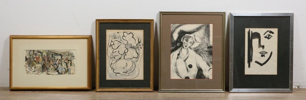 Appraisal: piece art lot Irwin Stavitsky pen and ink on paper