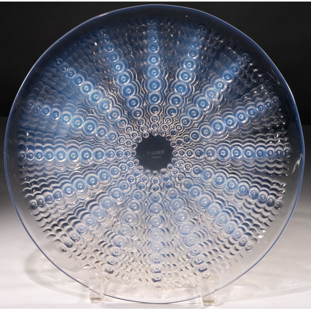 Appraisal: R LALIQUE OURSINS PLATEOpalescent glass sea urchins motif acid stamped