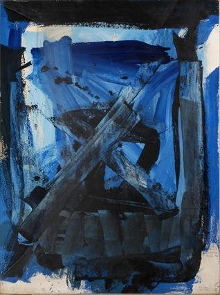 Appraisal: RONALDO DE JUAN - ABSTRACTION IN BLUE Acrylic on paper