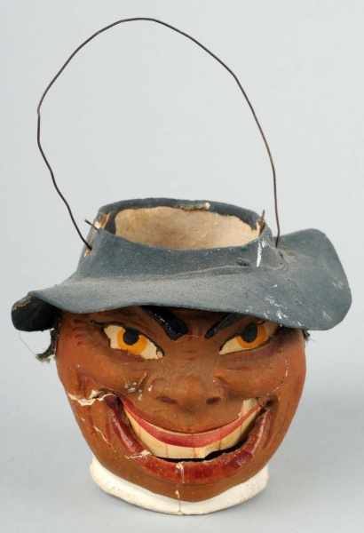 Appraisal: Black Gentleman with Hat Halloween Lantern Description A very expressive