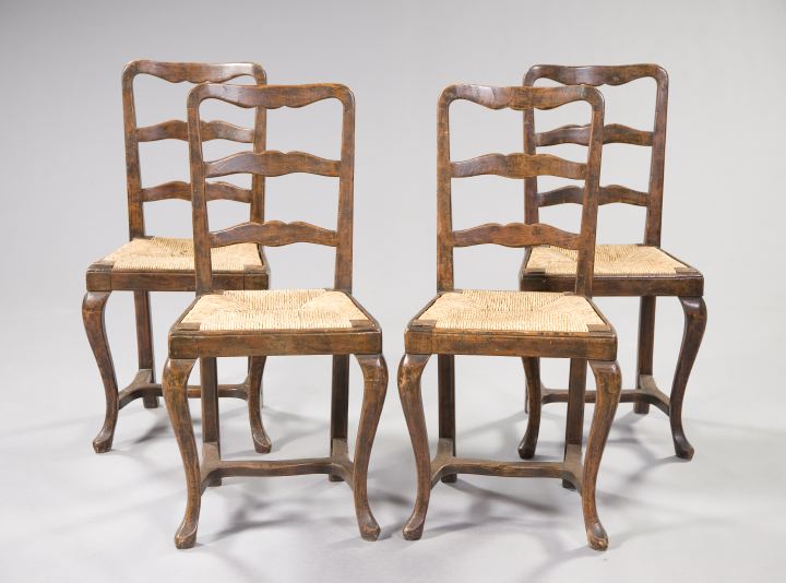 Appraisal: Suite of Four English Mahogany Sidechairs late th century each