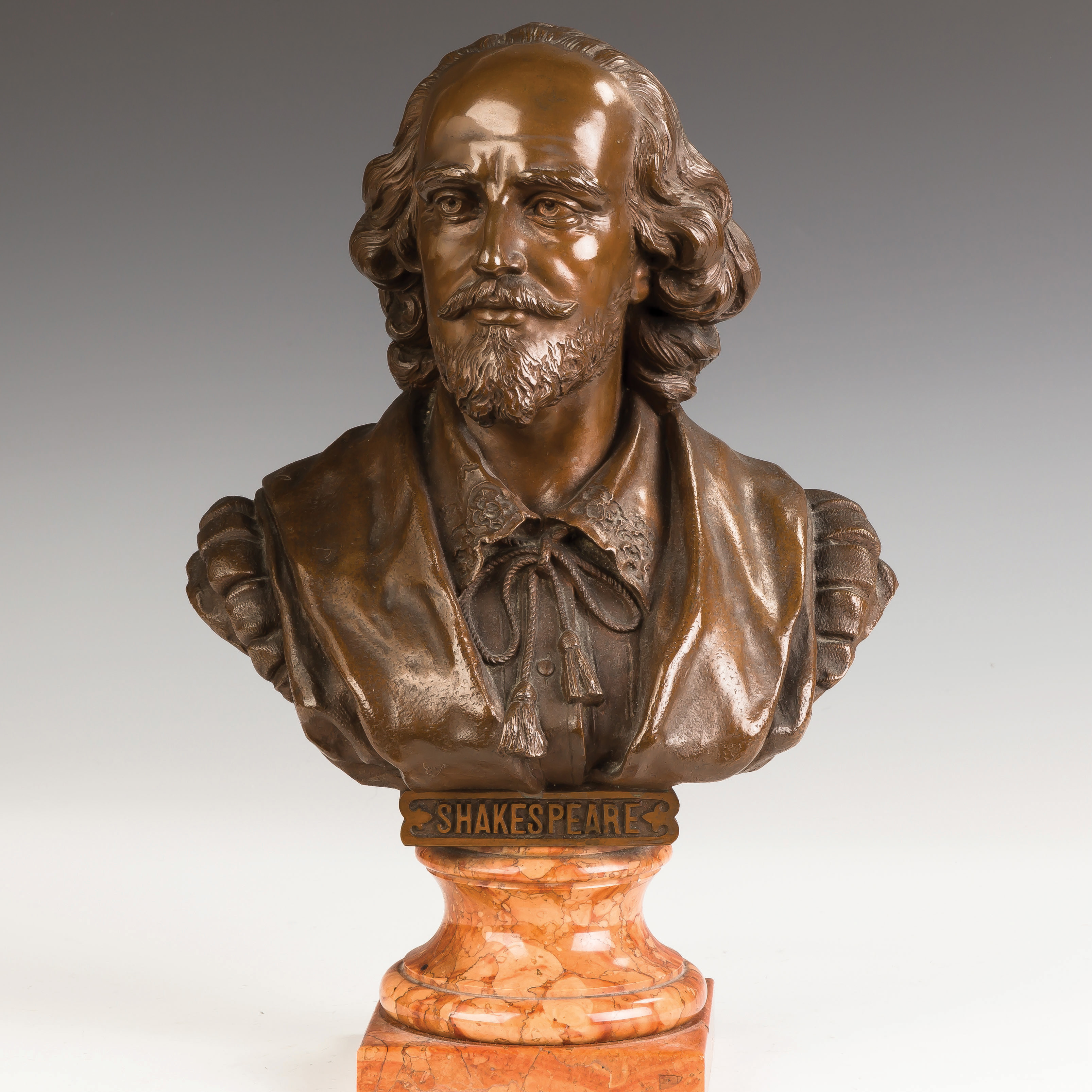 Appraisal: Shakespeare Bronze Bust on Marble Plinth C