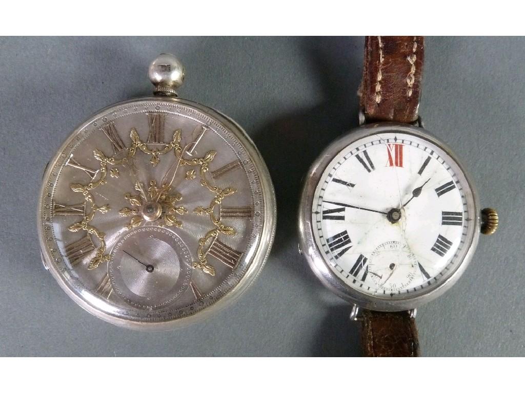 Appraisal: GENT'S CONTINENTAL SILVER EARLY TWENTIETH CENTURY MECHANICAL WRIST WATCH with