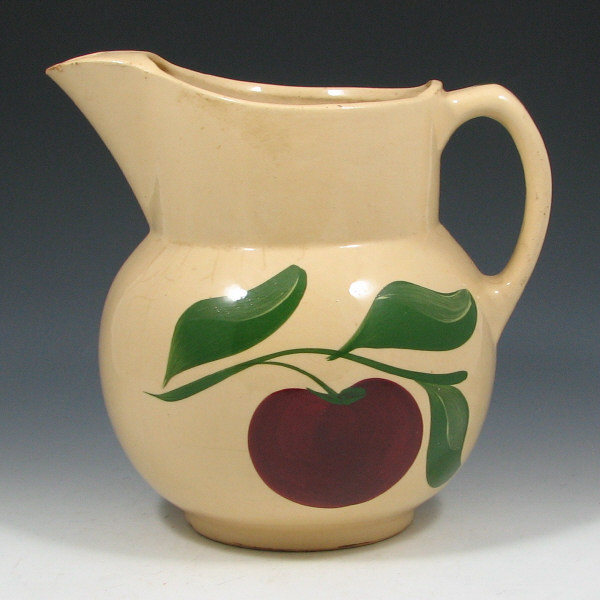 Appraisal: Watt Apple Pitcher Watt Apple ice lip pitcher Marked Watt