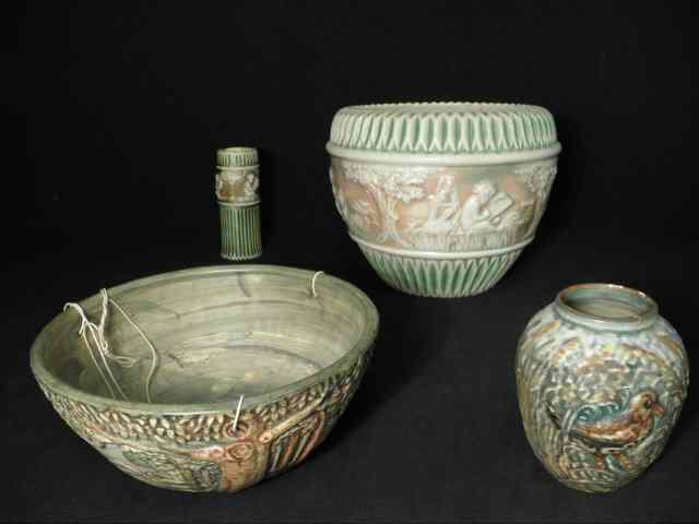 Appraisal: Lot of assorted Roseville and Weller art pottery Includes a