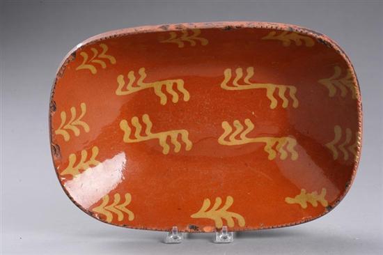 Appraisal: REDWARE LOAF PAN American mid th century Coggled rim and