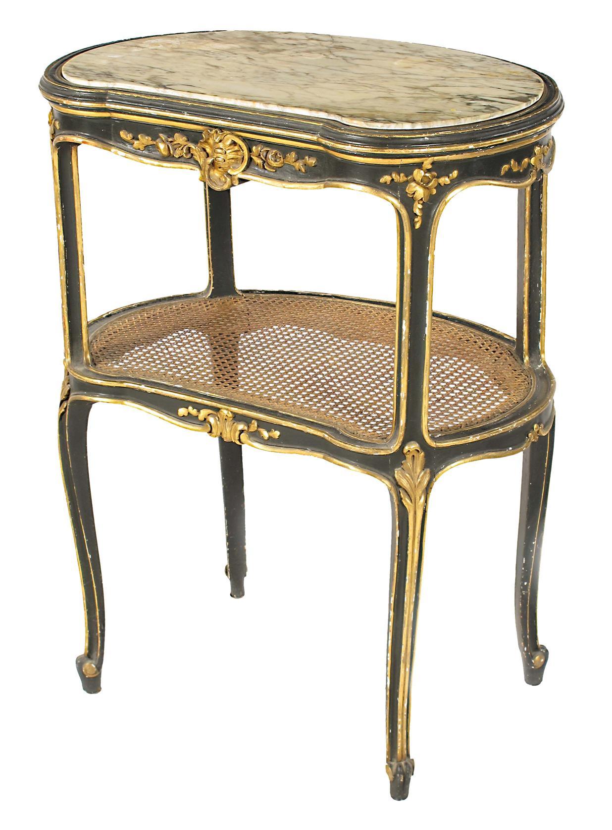 Appraisal: A French carved wood and painted table ambulant