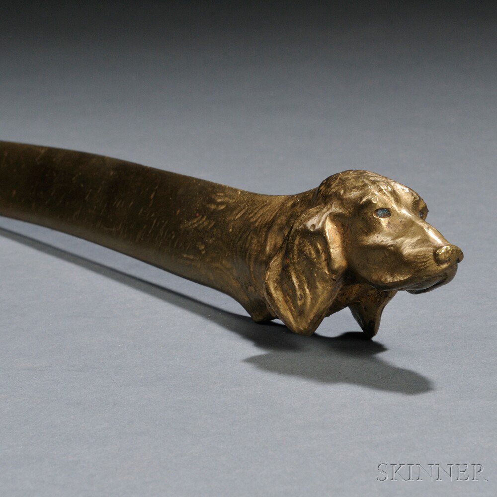 Appraisal: Friedrich Gornik Austrian - Bronze Hound Head Letter Opener impressed