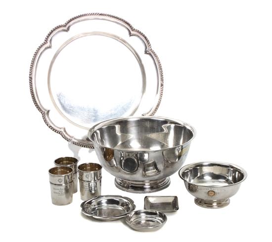 Appraisal: Sale Lot Nine American Silver and Silver Plate Sporting Trophies