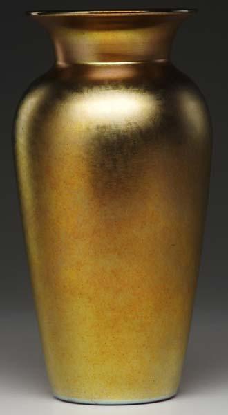 Appraisal: STEUBEN Attr Gold Aurene baluster vase Unmarked x