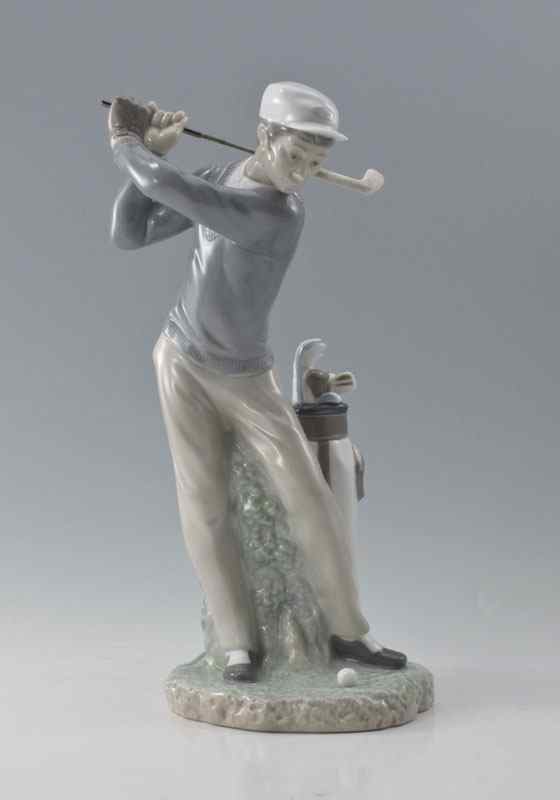 Appraisal: LLADRO PORCELAIN FIGURINE GOLFER Vincente Martinez designer issued retired ''h