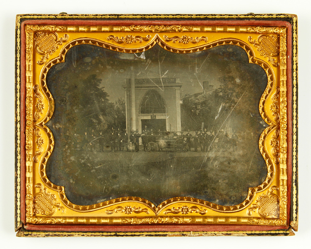 Appraisal: - Plate Daguerreotype of Newport RI Fire Station plate daguerreotype