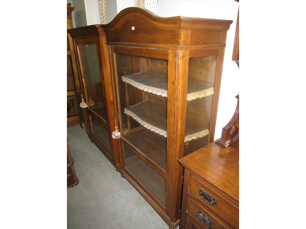 Appraisal: Pine glazed door display cabinet