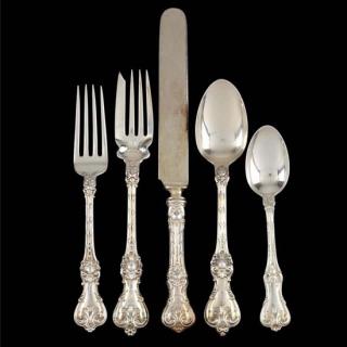 Appraisal: Whiting King Edward Sterling Silver Flatware Service pieces including knives