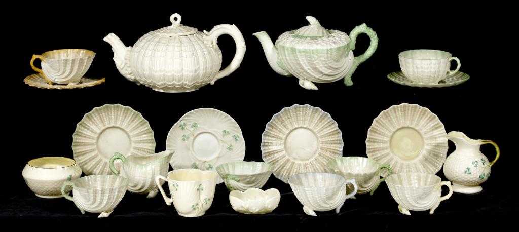 Appraisal: TWENTY FOUR PIECES OF BELLEEK TEAWARE mainly of Neptune shape