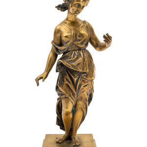 Appraisal: A Gilt Bronze Figure of a Muse Early th Century