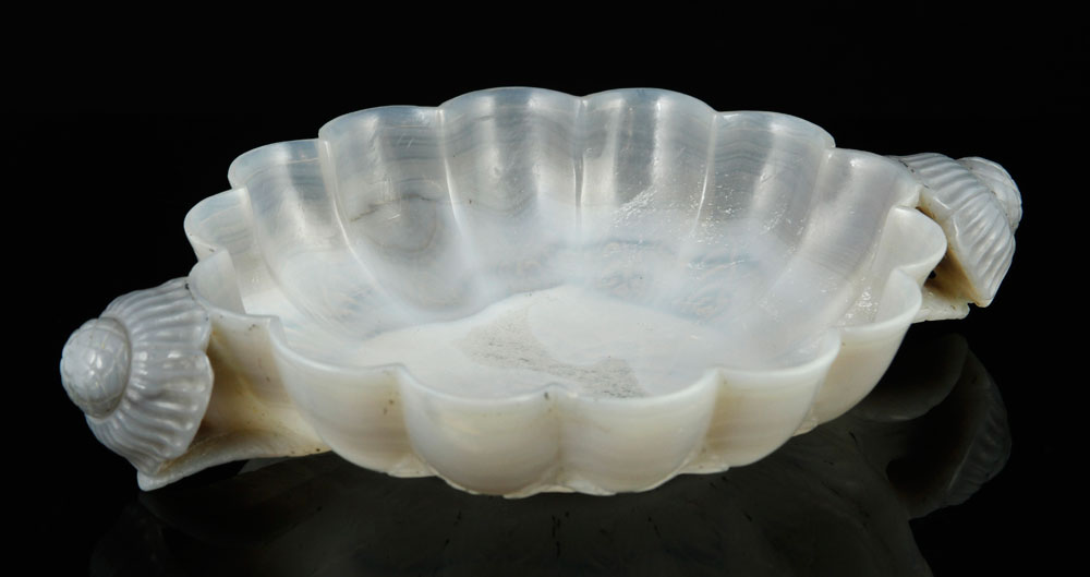 Appraisal: - Chinese Jade Lotus Bowl Chinese lotus form bowl carved