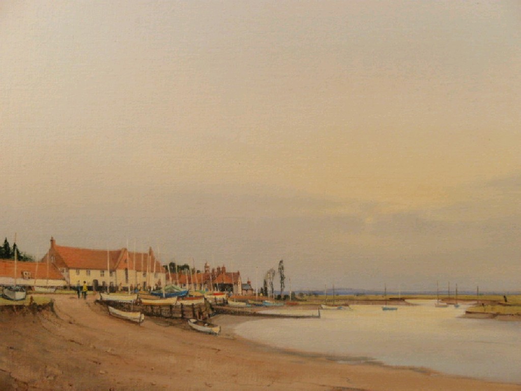 Appraisal: F L Cramphorn Burnham Overy Staithe a scene at low