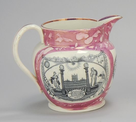 Appraisal: SUNDERLAND PINK LUSTRE JUG Circa With three reserves Remembrance under