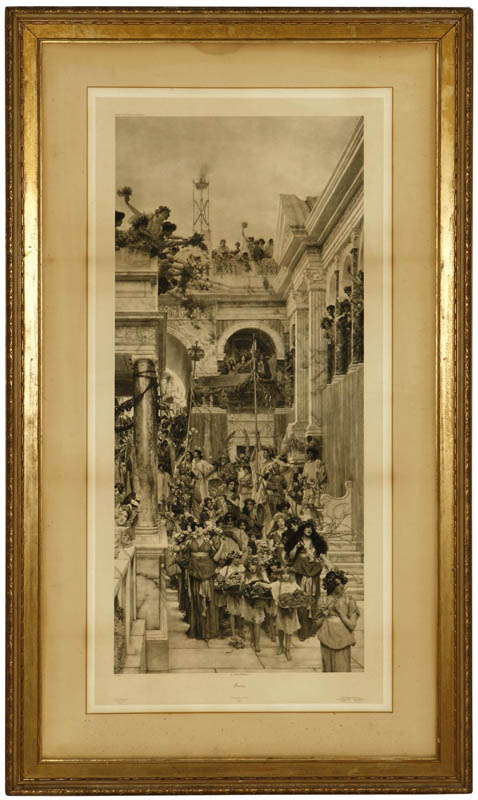 Appraisal: After L Alma-Tadema ''Spring'' photoengraving After L Alma-Tadema ''Spring'' photoengravingAfter