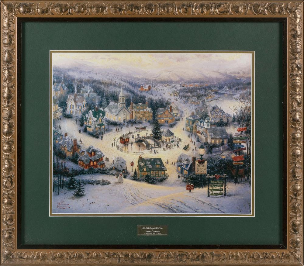 Appraisal: THOMAS KINKADE CALIFORNIA - ST NICHOLAS CIRCLE LIBRARY EDITION PRINT