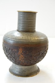 Appraisal: CHINESE PAKTONG AND COCONUT TEA CADDY