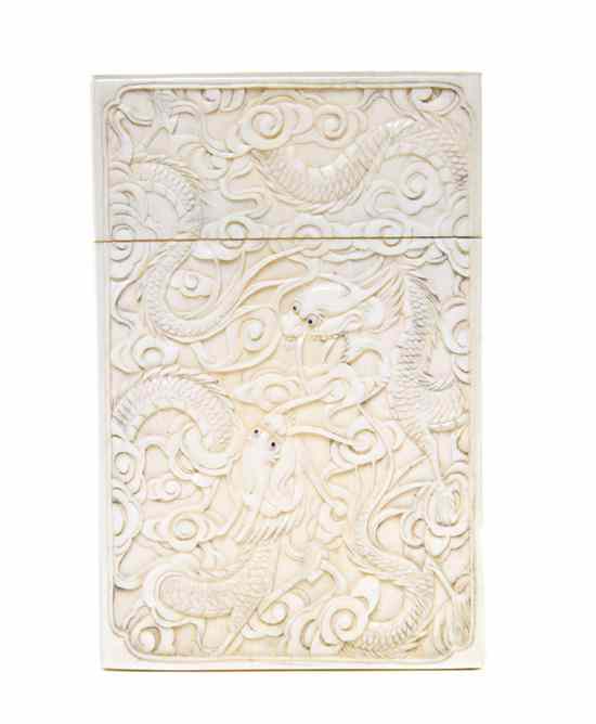 Appraisal: An Ivory Card Case of rectangular form and having a