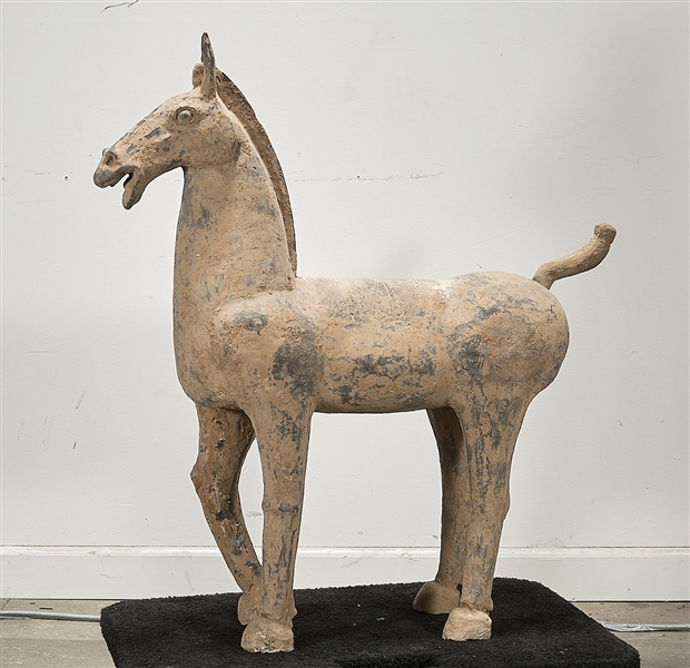 Appraisal: Chinese pottery horse x x approx Condition wear losses