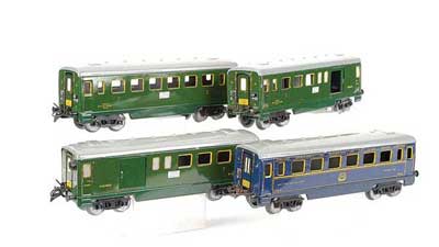 Appraisal: Hornby O Gauge French Post-war Passenger Rolling Stock consisting of