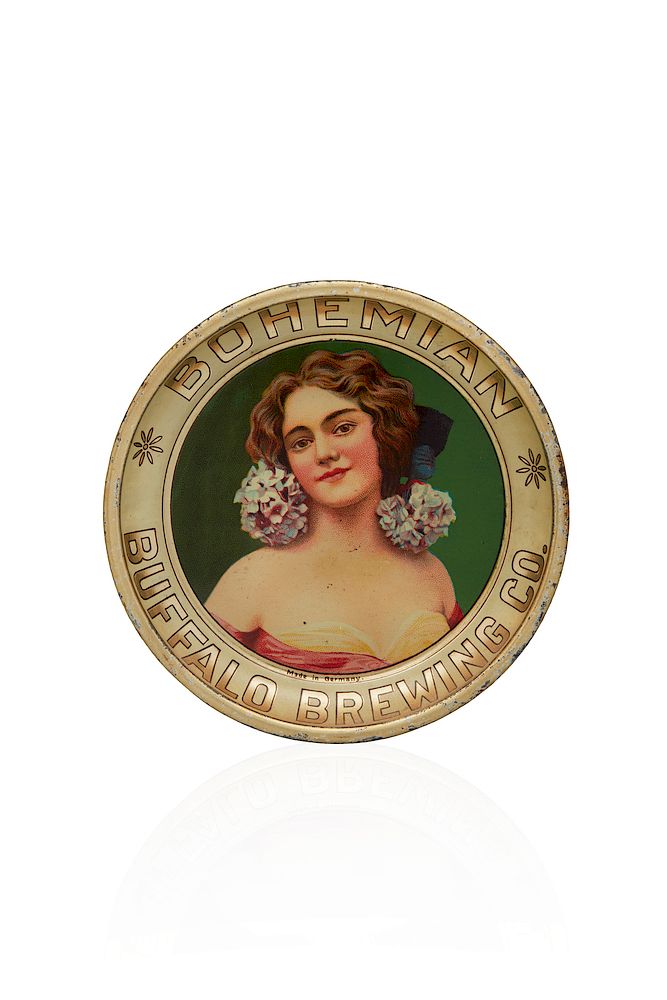 Appraisal: Buffalo Brewing Tip Tray Lady with Hydrangea Buffalo Brewing Co