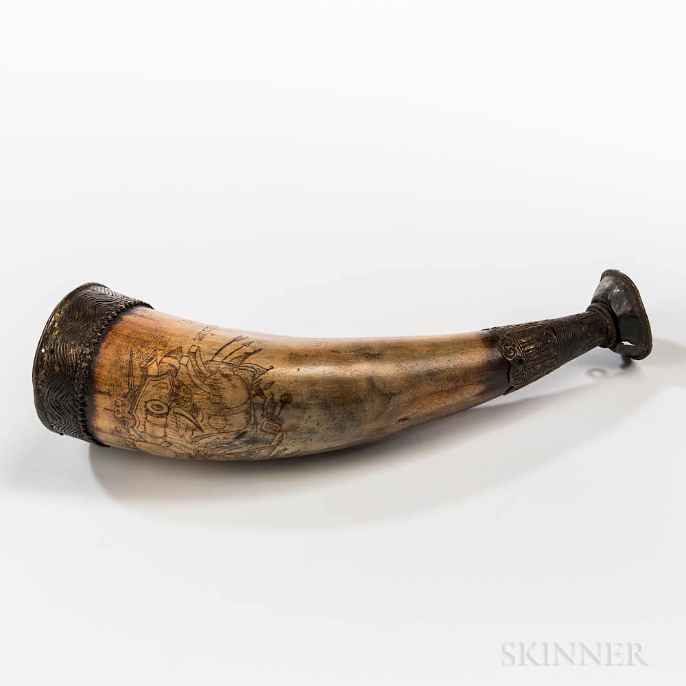 Appraisal: Seringapatam Speaking Horn Seringapatam Speaking Horn c horn engraved with