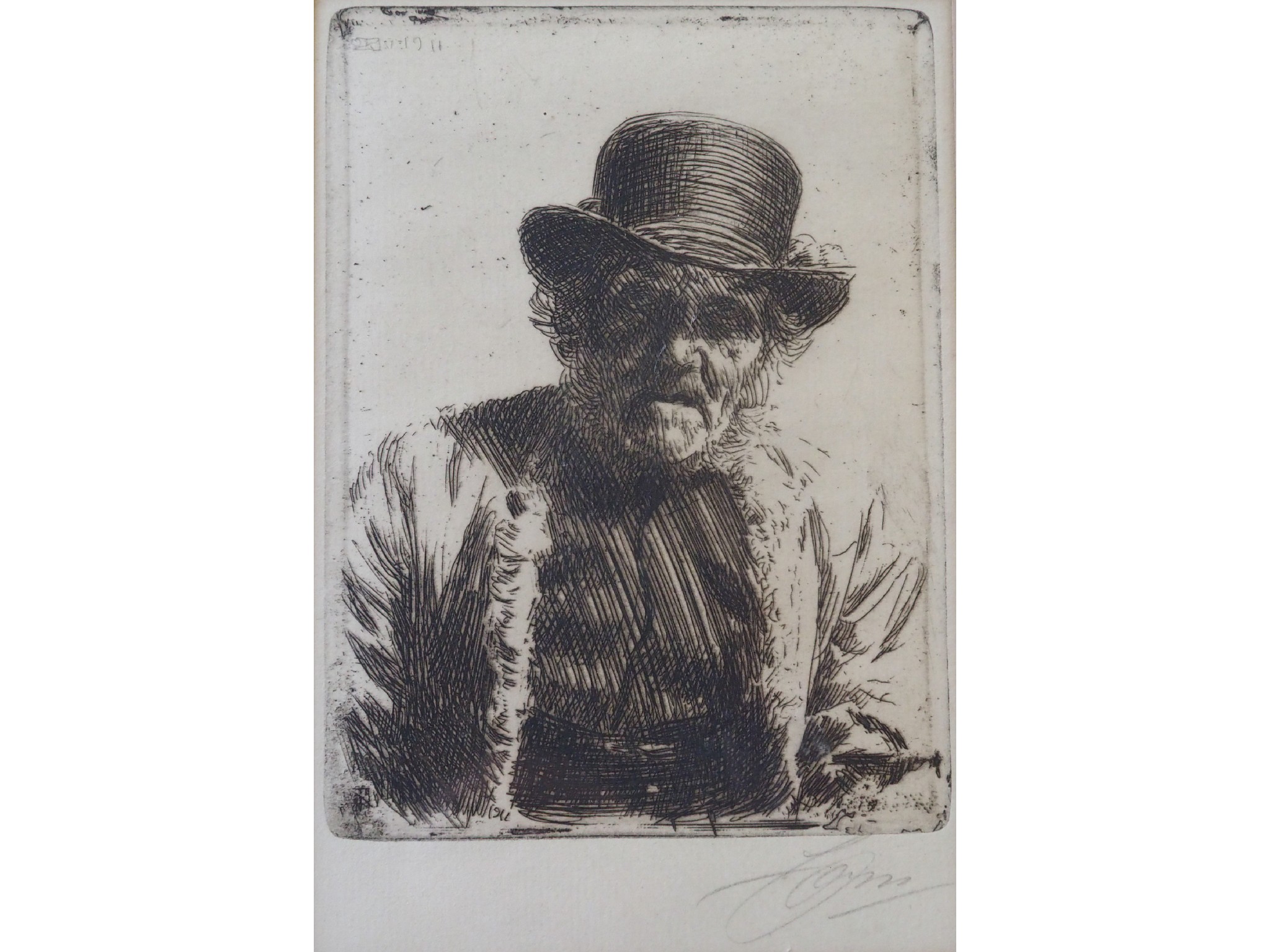 Appraisal: ANDERS LEONARD ZORN Swedish - THE BEADLEEtching signed x cm