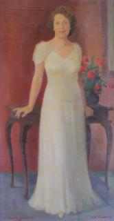 Appraisal: GOLDBERG Eric Oil on Canvas Full Length Portrait St Agathe