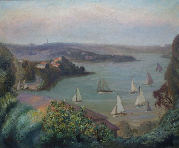 Appraisal: Adelaide Perry - Evening Sydney Harbour oil on canvas signed