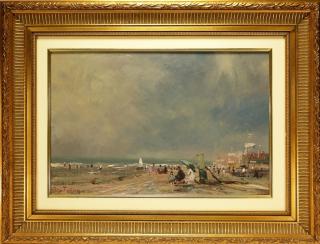 Appraisal: Roy Petley O B Beachfront Landscape Painting UNITED KINGDOM b