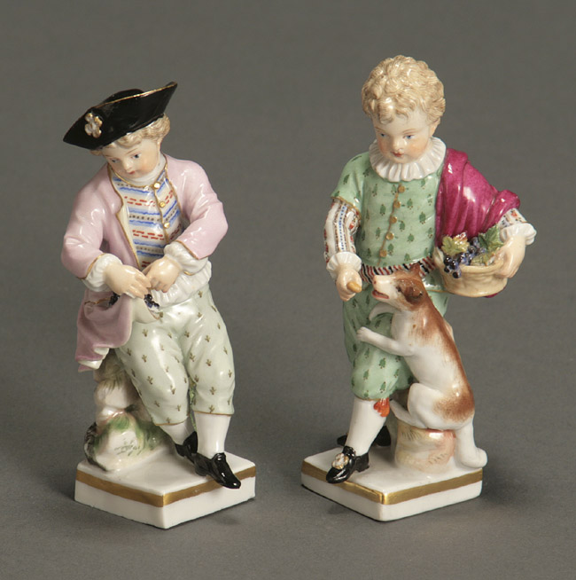 Appraisal: Two Meissen Figures of Boys Late th-Early th Century The