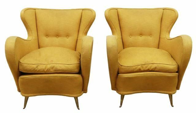 Appraisal: pair Italian mid-century modern armchairs ISA Bergamo c s in