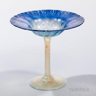 Appraisal: Tiffany Glass Compote with Butterfly Art glass New York early